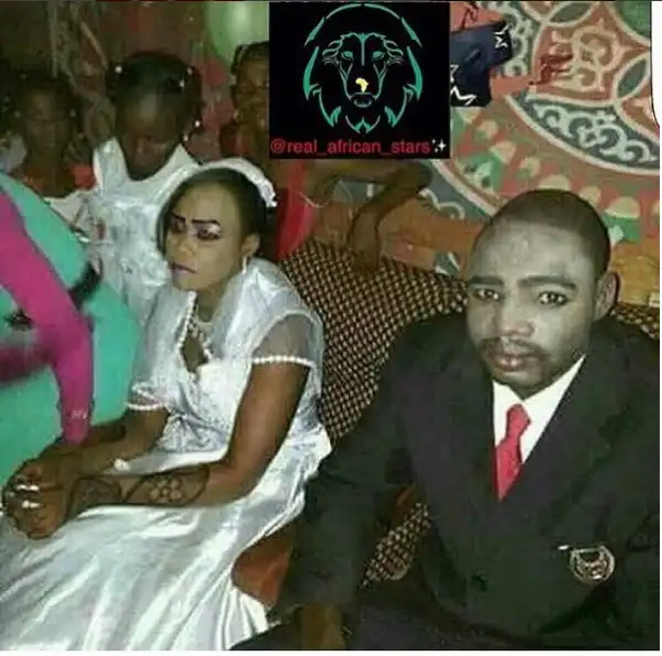 Caption This Photo Of A "Beautiful Bride And Her Handsome Groom" At Their Wedding